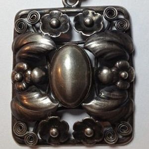 Vintage Danish Silver Necklace Pendent HVJ#9 (830)